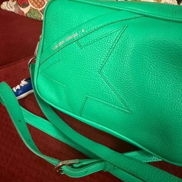 Golden Goose Star Patch Leather Crossbody Bag Green - Picture 6 of 10